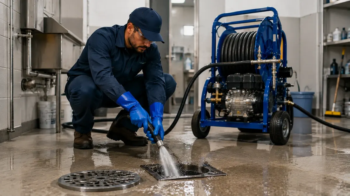 Floor Drain Hydro Jet Cleaning in Colton